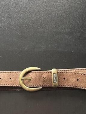 VTG Levi’s Brown Suede Leather Brass Buckle Belt , Made in Canada Size 42